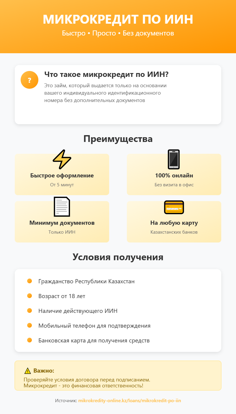 Инфографика про микрокредит по ИИН